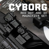 1x20 Cyborg Red Dot Sight and 3x Magnifier Set Optics Monstrum