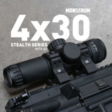 4x30 Stealth Fixed Power Scope w/ Adjustable Objective Optics Monstrum