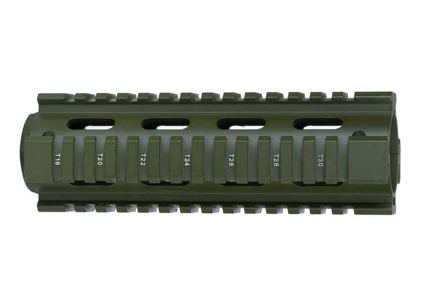 AR-15 Quad Rail Handguard - Carbine Length | Drop-In - Army Green Quad Rail - Drop In Monstrum
