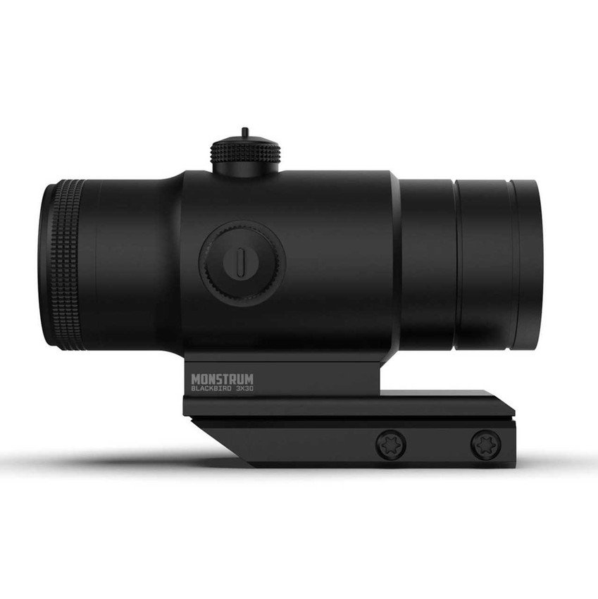 Blackbird 3x30 Prism Scope with DX1 Reticle and Shake Awake Optics Monstrum