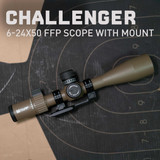 Challenger 6-24x50 FFP Scope with Zero Stop | Flat Dark Earth Optics Monstrum