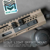 M-LOK Extended 45 Degree Offset Light Mount | Compatible with Surefire M300/M600 Series/Streamlight Protac Series Accessories Monstrum