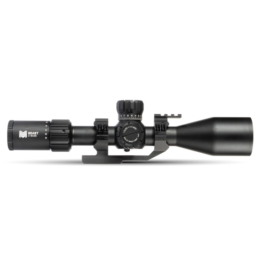 Beast 3-18x50 FFP Scope with Zero Stop | Cantilever Mount