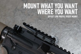 Monstrum Shrapnel Offset Picatinny Riser Mount with Recoil Stop Base | 8 Slot 3.5 inch | Low Profile Mounts Monstrum