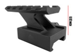 Monstrum Tactical Lockdown Series Lightweight Riser Mount | High Profile | 2.13 inch L / 5 Slot Accessories Monstrum