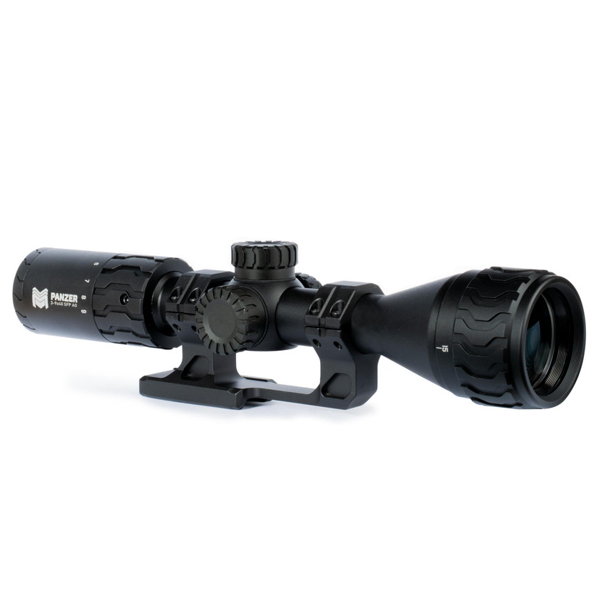 Panzer 3-9x40 SFP MPVO Rifle Scope with Adjustable Objective Optics Monstrum