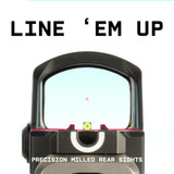 Monstrum Nitro+ Pistol Red Dot w/ 3 MOA Dot | RMSc with Rear Backup Sights- V3 Ridged Hood