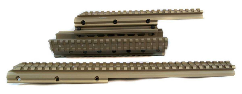 Saiga 12/20 Gauge Shotgun Quad Rail - Flat Dark Earth Saiga Monstrum