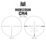 Challenger 3-15x50 FFP Scope with Zero Stop - CM4 - MOA Reticle