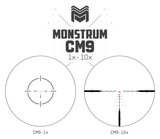 Monstrum Terminator 1-10x First Focal Plane FFP LPVO Scope